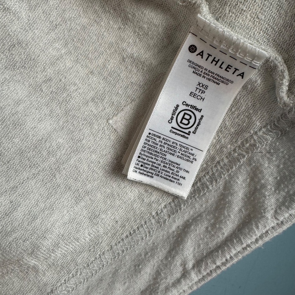 Athleta Pranayama Restored Wrap Cardigan Sweater Women's XXS Gray Modal Blend - Picture 5 of 5